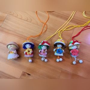 Vintage little wooden dolls lot